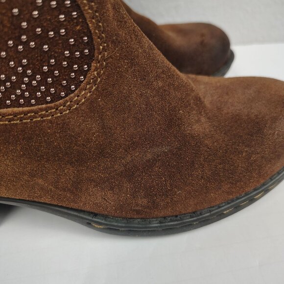 B.O.C. Born Ambrosia Western Suede Boots sz 6 Ankle Zip Studded Cowgirl Booties - Picture 9 of 15